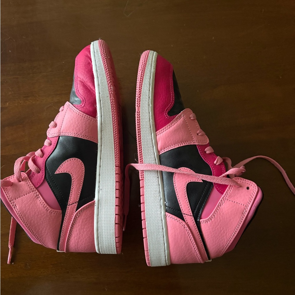 Nike Pink and Black High-Top Sneakers